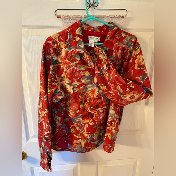 Coldwater Creek Red Floral Women's Blazer - Picture 4 of 7
